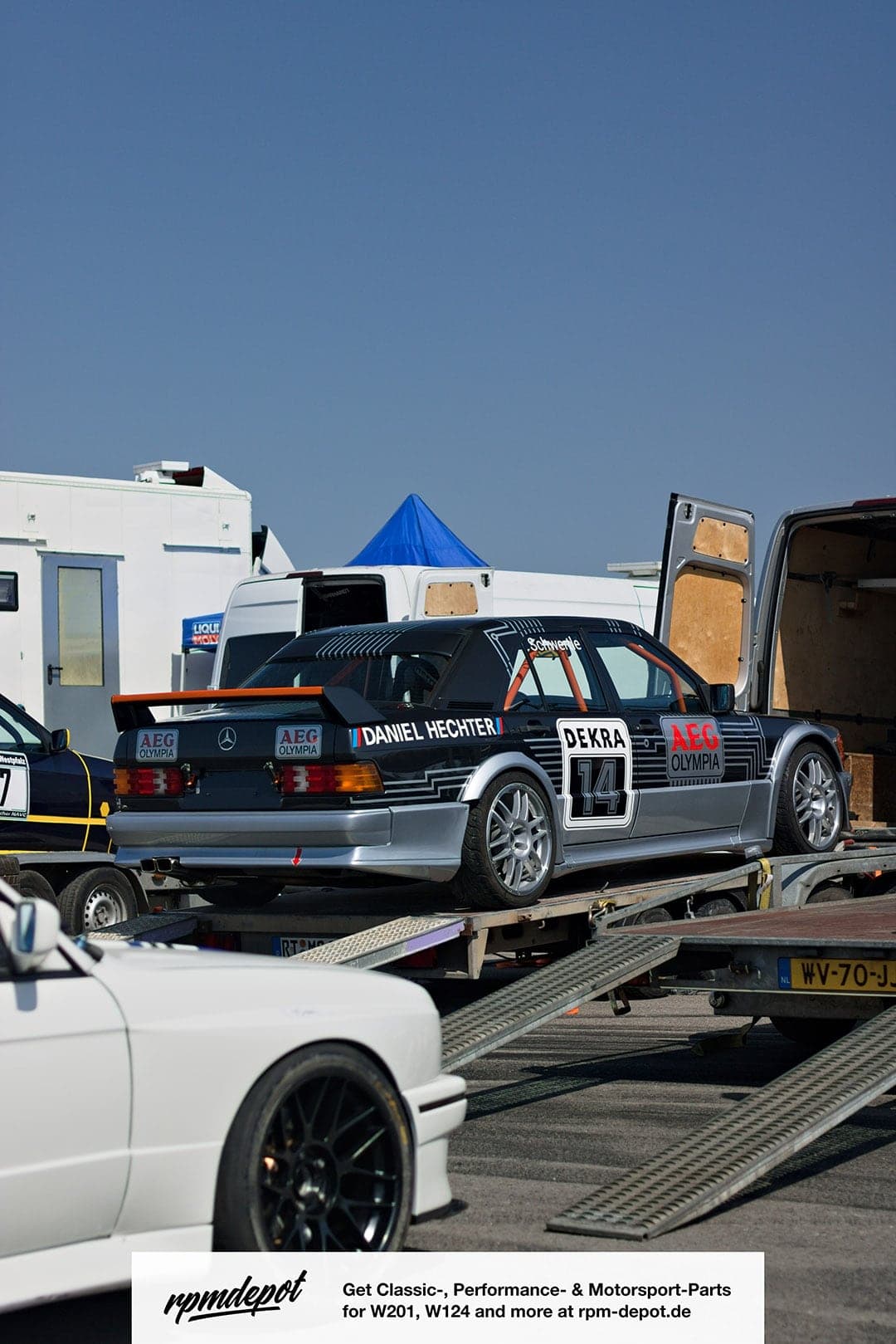 Rückblick: DTM Revival Hockenheim 2023 25 Mercedes 190E AEG Evo 1 Tourenwagen DTM Revival Hockenheim 2023 rpmdepot Mercedes W201 190 W124 Teile