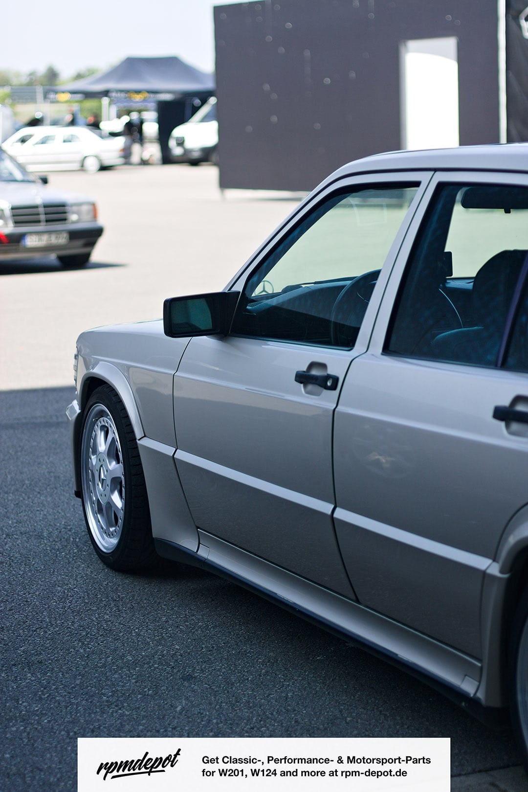 Rückblick: DTM Revival Hockenheim 2023 77 Mercedes W201 16V rauchsilber DTM Revival Hockenheim 2023 rpmdepot Mercedes W201 190 W124 Teile
